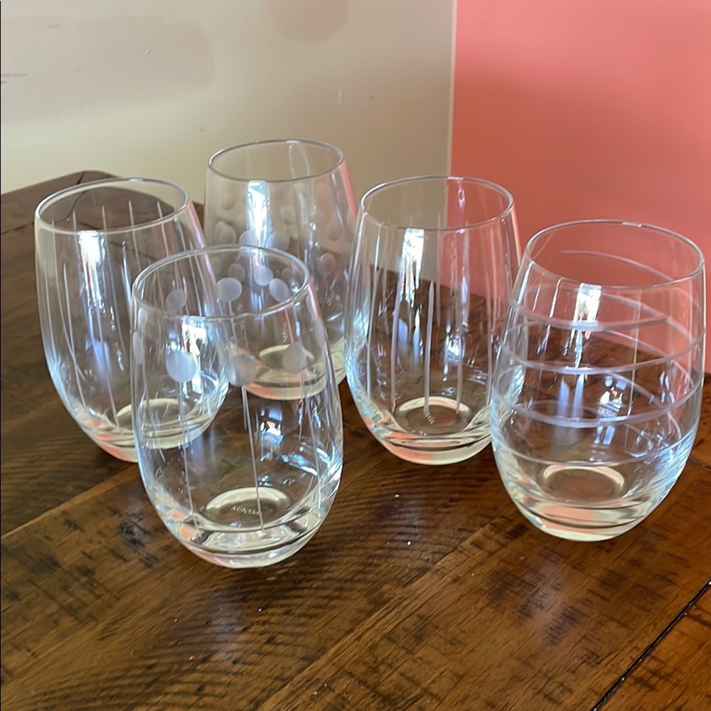Mikasa stemless wine glasses
